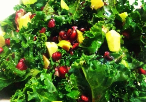 Kale Salad with Pomegranate and Avocado Kale Salad with Pomegranate and Avocado